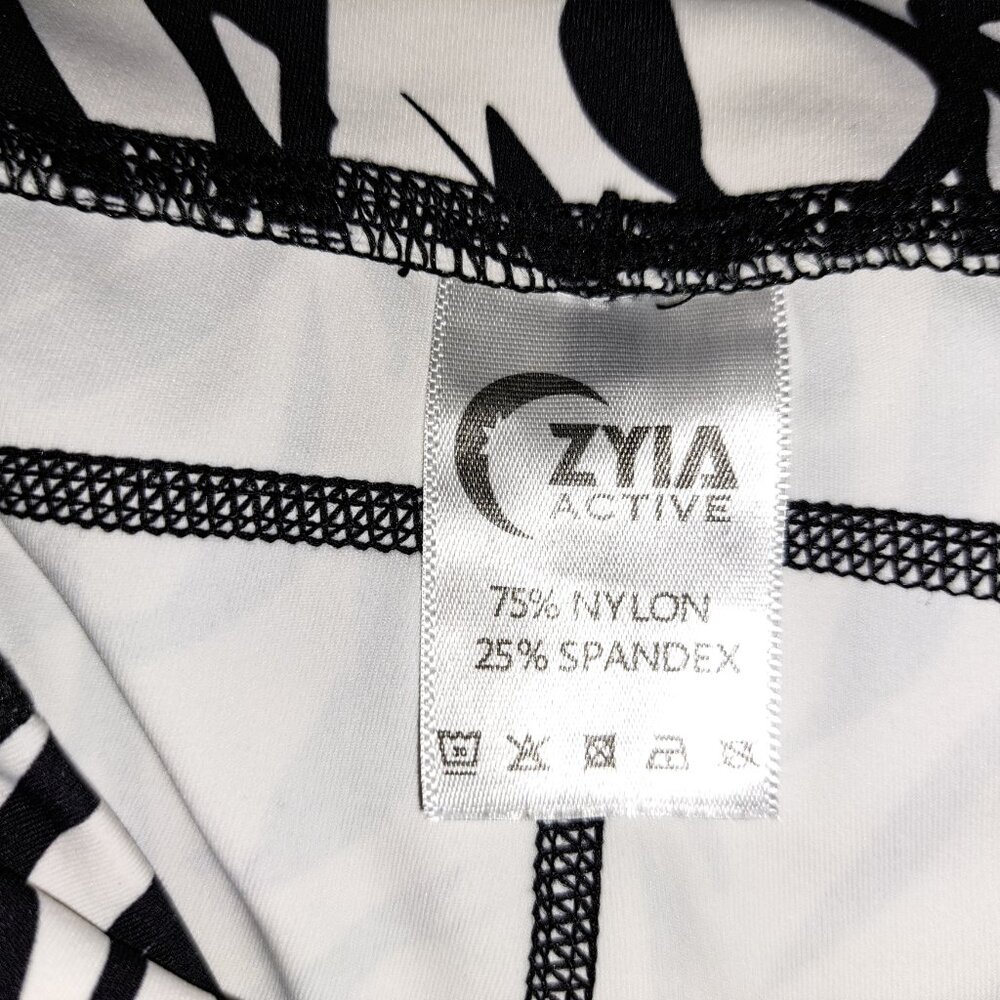 Zyia Active Safari Zebra Striped Pocket Brilliant Hi-Rise 7/8 24" Size 8-10 - Picture 11 of 16